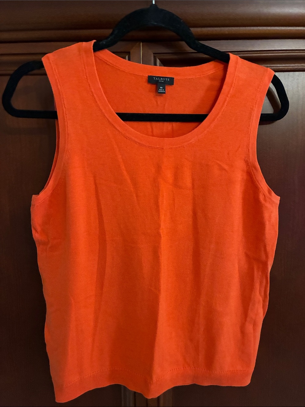 Talbots Bright Orange Cotton Scoop Neck Tank